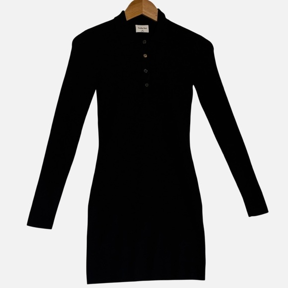 Sunday Best Aritzia Barrymore Polo Dress 2XS Black Long Sleeve Polo - Picture 3 of 7